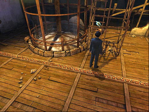 After getting on a roof, leave a car and head to a big reservoir (opposite the car cable) - Find Out, What Is Happening in the Warehouse | A Grand Final in the Fun Fair - A Grand Final in the Fun Fair - The Testament of Sherlock Holmes Game Guide
