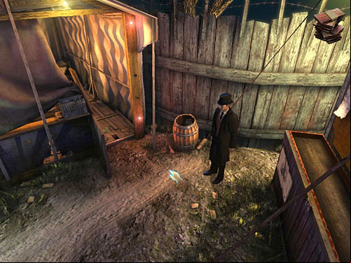Throw next banknotes between menagerie and shooting gallery - Get Rid of the First Guard | A Grand Final in the Fun Fair - A Grand Final in the Fun Fair - The Testament of Sherlock Holmes Game Guide