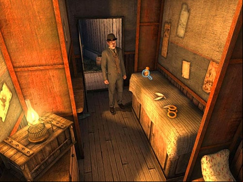 Inside, on the low bench, you find Russian dolls - Get to the Anarchists workshop | A Grand Final in the Fun Fair - A Grand Final in the Fun Fair - The Testament of Sherlock Holmes Game Guide