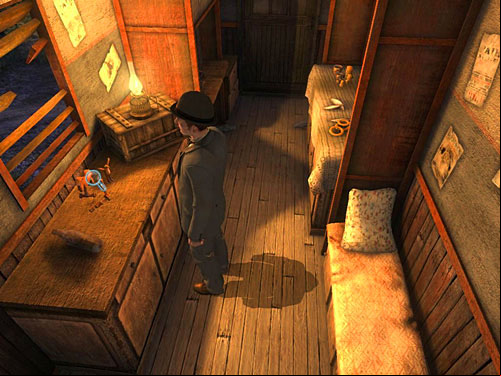 Go further and notice wooden figures standing on the cupboard - Get to the Anarchists workshop | A Grand Final in the Fun Fair - A Grand Final in the Fun Fair - The Testament of Sherlock Holmes Game Guide