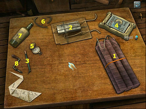 According to the scheme, take dynamite and place it in the middle (1) - Make a Bomb | A Grand Final in the Fun Fair - A Grand Final in the Fun Fair - The Testament of Sherlock Holmes Game Guide