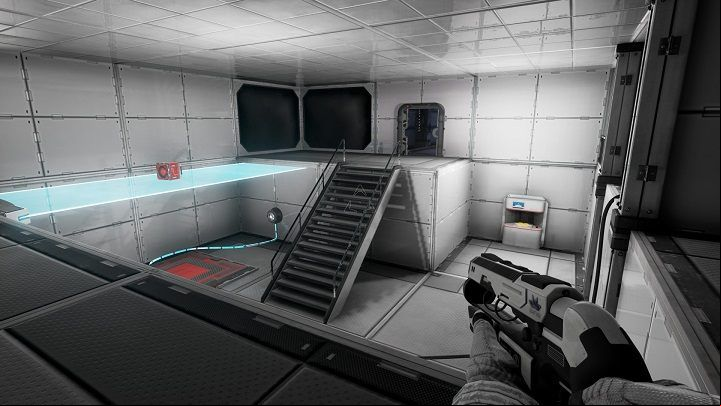 In the first sector, you learn about a new device that teleports a container with a beam into it - Chapter 3 | Walkthrough - Walkthrough - The Turing Test Game Guide