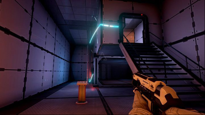 In the next room, use the device to lift the energy beam to the level above - Chapter 3 | Walkthrough - Walkthrough - The Turing Test Game Guide