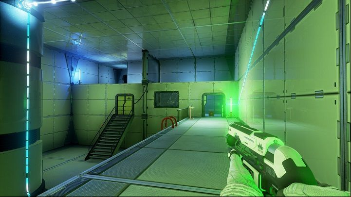 Position the pillar in a such way that opens the door presented in the screenshot - Chapter 3 | Walkthrough - Walkthrough - The Turing Test Game Guide
