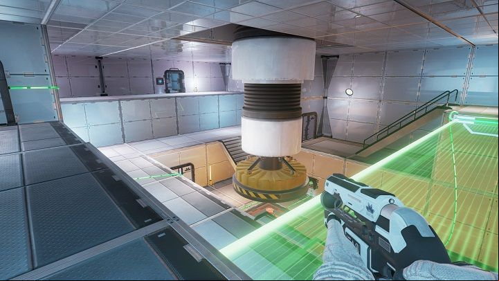 In front of the bridge, take the green beam from the magnet and cross the bridge - Chapter 4 | Walkthrough - Walkthrough - The Turing Test Game Guide