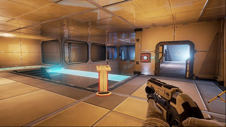 Open the door using the container next to you - Chapter 4 | Walkthrough - Walkthrough - The Turing Test Game Guide