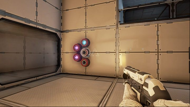 You should have six beams: one blue, three green and two violet beams - Secret rooms | Walkthrough - Walkthrough - The Turing Test Game Guide