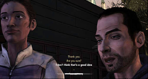 Youll start by talking with Omid and Christa - Chapter 7: The Morning After | Episode IV: Around Every Corner - Episode IV: Around Every Corner - The Walking Dead Game Guide