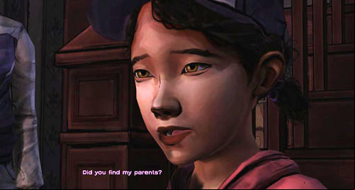 Soon after that Clementine will appear and Lee will greet her - Chapter 6: For Whom The Bell Tolls | Episode IV: Around Every Corner - Episode IV: Around Every Corner - The Walking Dead Game Guide