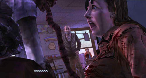 At this point your conversation will get interrupted by some zombies who will get into the classroom and bite Brie to death - Chapter 5: Georgias Last City - Meds & Escape | Episode IV: Around Every Corner - Episode IV: Around Every Corner - The Walking Dead Game Guide