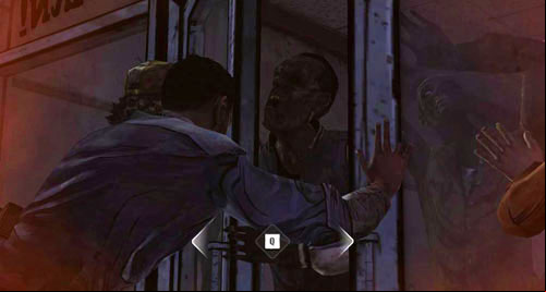 (1) After regaining control over the Lee keep pressing the button shown on the screen and then press the next one - Chapter 5: Georgias Last City - Arrival & Battery | Episode IV: Around Every Corner - Episode IV: Around Every Corner - The Walking Dead Game Guide