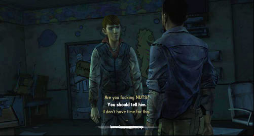 However, in the conversation with Ben, your first response will be important (see the table below) - Chapter 5: Georgias Last City - Arrival & Battery | Episode IV: Around Every Corner - Episode IV: Around Every Corner - The Walking Dead Game Guide