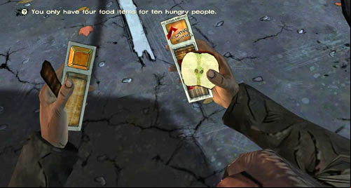 Regardless of the decision you have taken, Lilly, with or without good reason, will make you responsible for distributing the food rations among the group of your companions - Chapter 2: Conversation Killer - Food problem | Episode II: Starved for Help - Episode II: Starved for Help - The Walking Dead Game Guide