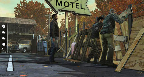 Continue walking along the fence - Chapter 2: Conversation Killer - Food problem | Episode II: Starved for Help - Episode II: Starved for Help - The Walking Dead Game Guide