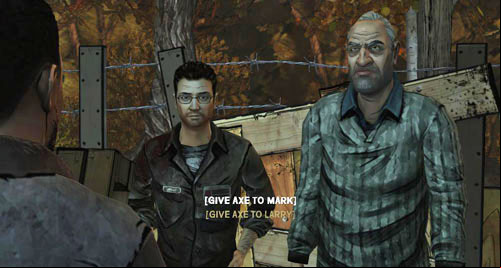 It doesnt matter with whom youll start the conversation first - Chapter 2: Conversation Killer - Food problem | Episode II: Starved for Help - Episode II: Starved for Help - The Walking Dead Game Guide