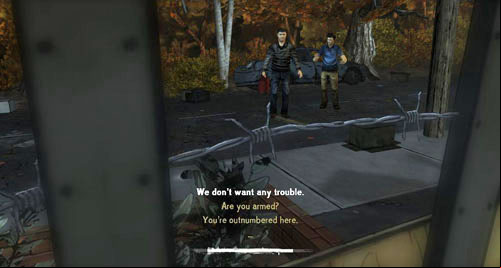 After a while it will turn out that some new people have come to your camp - Andy and Danny - Chapter 2: Conversation Killer - Andy and Danny | Episode II: Starved for Help - Episode II: Starved for Help - The Walking Dead Game Guide