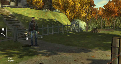 Keep to the sharp fence when going back till you reach a small Gate - Chapter 3: Thank you for shopping at Save Lots! - Arriving and walking round the perimeter | Episode II: Starved for Help - Episode II: Starved for Help - The Walking Dead Game Guide