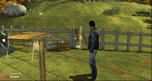 Get off the porch to find yourself back between the fences - Chapter 3: Thank you for shopping at Save Lots! - Arriving and walking round the perimeter | Episode II: Starved for Help - Episode II: Starved for Help - The Walking Dead Game Guide