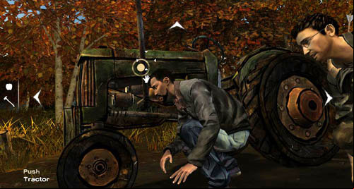 After regaining control over Lee will find yourself, together with the injured Mark, behind the tractor - Chapter 3: Thank you for shopping at Save Lots! - Arriving and walking round the perimeter | Episode II: Starved for Help - Episode II: Starved for Help - The Walking Dead Game Guide