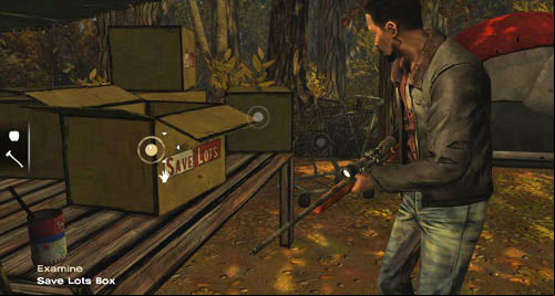 Go to the left, to get to several tables below the roof - Chapter 3: Thank you for shopping at Save Lots! - Searching for the bandits | Episode II: Starved for Help - Episode II: Starved for Help - The Walking Dead Game Guide