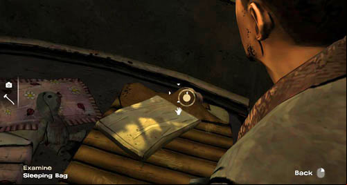Examine the Tent again to enter it - Chapter 3: Thank you for shopping at Save Lots! - Searching for the bandits | Episode II: Starved for Help - Episode II: Starved for Help - The Walking Dead Game Guide