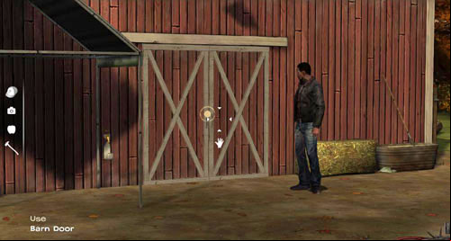 Now go in the opposite direction, to the background of the screen, to the barn - Chapter 3: Thank you for shopping at Save Lots! - Mystery in the barn | Episode II: Starved for Help - Episode II: Starved for Help - The Walking Dead Game Guide