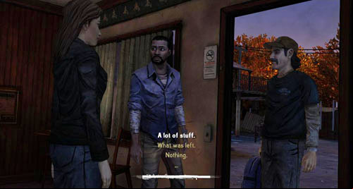 When Kenny and Lee reach the motor inn, a conversation will develop - Chapter 2: Bad Blood | Episode III: Long Road Ahead - Episode III: Long Road Ahead - The Walking Dead Game Guide