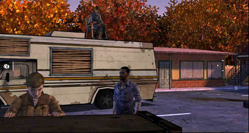 Move closer to the RV and look at it - Chapter 2: Bad Blood | Episode III: Long Road Ahead - Episode III: Long Road Ahead - The Walking Dead Game Guide