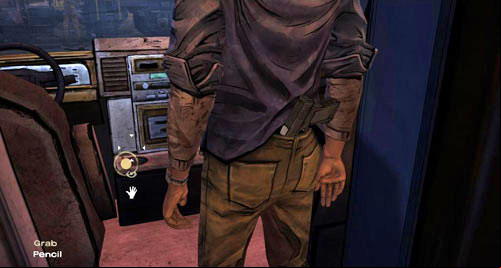 After regaining control of Lee, go left and get in the RV (Open: RV Door) - Chapter 4: What now? | Episode III: Long Road Ahead - Episode III: Long Road Ahead - The Walking Dead Game Guide