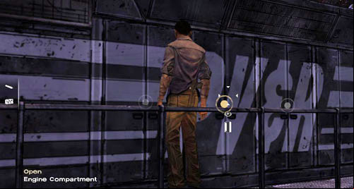Go to the place where the boxcar is connected with the engine and climb up the Ladder - Chapter 4: What now? | Episode III: Long Road Ahead - Episode III: Long Road Ahead - The Walking Dead Game Guide