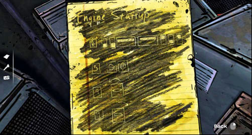 You will copy the notes using the same method Clementine did with the leaf - Chapter 4: What now? | Episode III: Long Road Ahead - Episode III: Long Road Ahead - The Walking Dead Game Guide