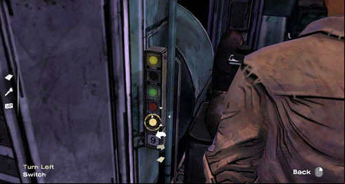 Go left to the four compartments and open the first Engine Compartment - Chapter 4: What now? | Episode III: Long Road Ahead - Episode III: Long Road Ahead - The Walking Dead Game Guide