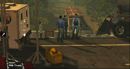 Here you can look at the orange Generator or tank Hitch on the right - Chapter 6: Unexpected Delay | Episode III: Long Road Ahead - Episode III: Long Road Ahead - The Walking Dead Game Guide
