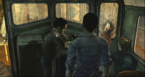 Then climb up the Ladder to the get to the train cabin - Chapter 6: Unexpected Delay | Episode III: Long Road Ahead - Episode III: Long Road Ahead - The Walking Dead Game Guide