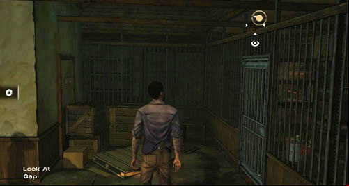 Again, first look at the Gap in the door - Chapter 6: Unexpected Delay | Episode III: Long Road Ahead - Episode III: Long Road Ahead - The Walking Dead Game Guide