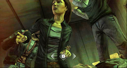 Look to the left and click on Kenny to help him - Chapter 5: Too Much Salt Will Kill You | Episode II: Starved for Help - Episode II: Starved for Help - The Walking Dead Game Guide