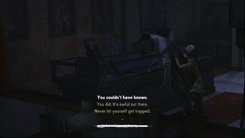 Getting weaker Lee needs Clementines assistance - keep pressing a proper key to move forwards - Chapter 7: Goodbye | Episode V: No Time Left - Episode V: No Time Left - The Walking Dead Game Guide