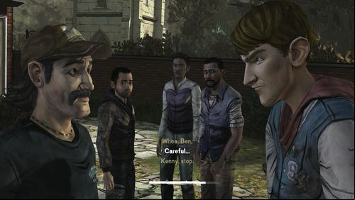 Notice: If Ben is present in the group, a conflict between him and Kenny intensifies on the yard - Chapter 2: Gone | Episode V: No Time Left - Episode V: No Time Left - The Walking Dead Game Guide