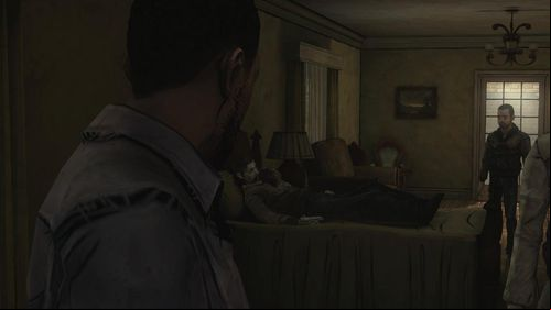 The group has managed to get out of the attic, ing through the gate in the wall to the adjacent flat - Chapter 4: The Neighbors | Episode V: No Time Left - Episode V: No Time Left - The Walking Dead Game Guide