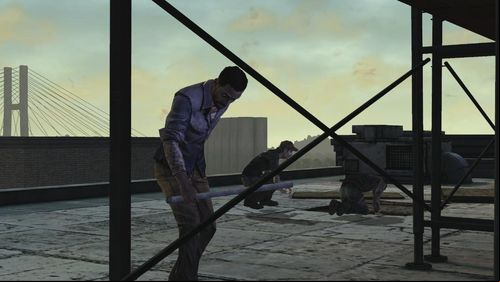 Unfortunately, you cant reach her - you must find another way - Chapter 4: Above River Street | Episode V: No Time Left - Episode V: No Time Left - The Walking Dead Game Guide