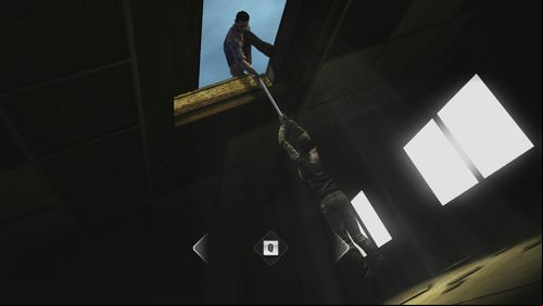Once you grab a pole, Lee will approach the hole automatically and give it to Christa - Chapter 4: Above River Street | Episode V: No Time Left - Episode V: No Time Left - The Walking Dead Game Guide