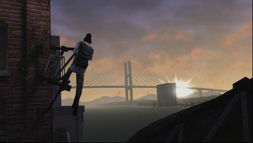 It is time for more actions - the only possibility is to cross a metal banner over the street - Chapter 5: Going Alone | Episode V: No Time Left - Episode V: No Time Left - The Walking Dead Game Guide