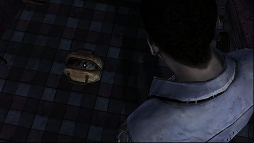 It is time to live this place, but before you go to the exit, you can look at Bowling Bag - inside youll find chopped off zombie head of Strangers wife - Chapter 6: The Stranger | Episode V: No Time Left - Episode V: No Time Left - The Walking Dead Game Guide