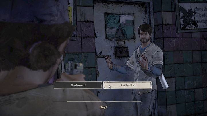 Chapter will begin at the moment when you run away from zombies and hide in the building - Chapter 5 - Crime and Punishment | Episode 3 - Episode 3: Above the Law - The Walking Dead: The Telltale Series - A New Frontier Game Guide