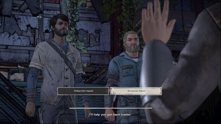 This decision will concern Max, and it takes place in chapter five - Important choices | Episode 3 - Episode 3: Above the Law - The Walking Dead: The Telltale Series - A New Frontier Game Guide