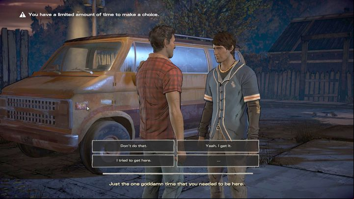 The game begins with either importing your saved game from the previous part of The Walking Dead video game, event reconstruction, or choosing a default scenario - Chapter 1 - Family Road Trip | Episode 1 - Episode 1: Ties that Bind - Part 1 - The Walking Dead: The Telltale Series - A New Frontier Game Guide