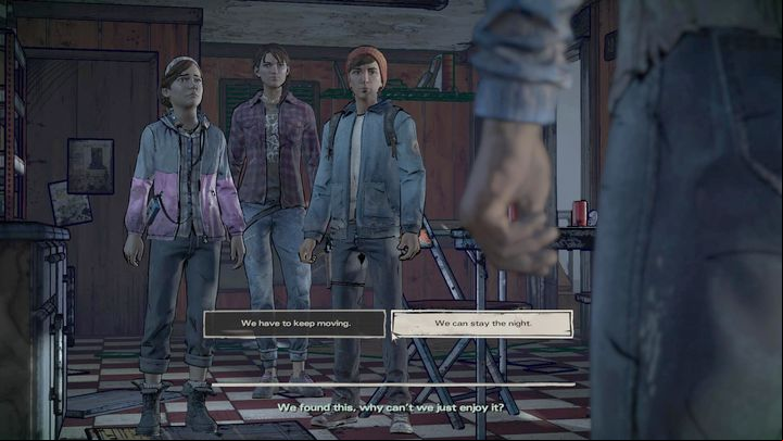 The first important choice regards the events on the junk yard - Important choices | Episode 1 - Episode 1: Ties that Bind - Part 1 - The Walking Dead: The Telltale Series - A New Frontier Game Guide