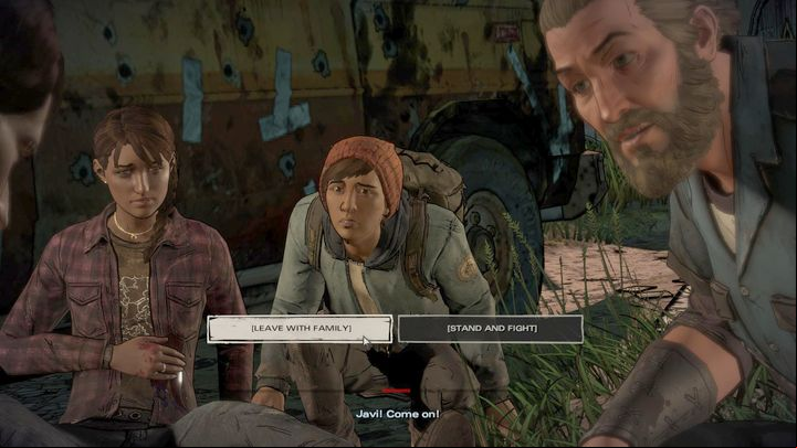 The next important choice ends the first episode - Important choices | Episode 1 - Episode 1: Ties that Bind - Part 1 - The Walking Dead: The Telltale Series - A New Frontier Game Guide