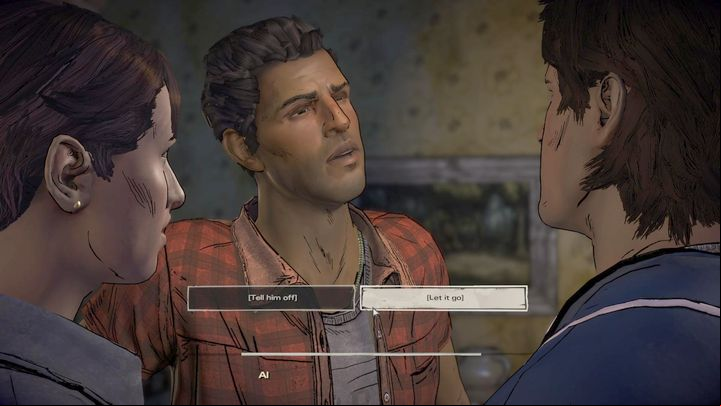 The important choice comes after the talk - Chapter 1 - Bloody Business | Episode 2 - Episode 2: Ties that Bind - Part 2 - The Walking Dead: The Telltale Series - A New Frontier Game Guide