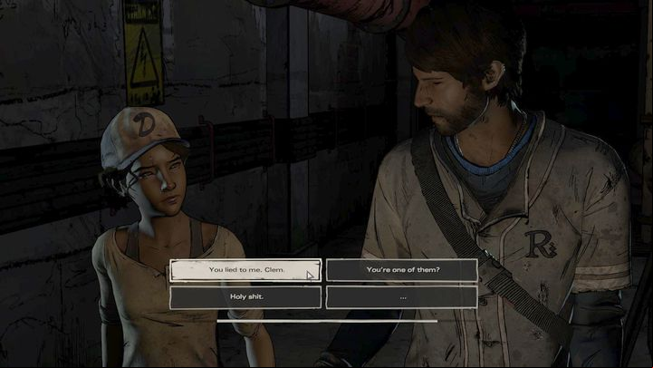 After the flashback, Clem will confess her acquaintance with New Frontier to Javi - Chapter 5 - Rough Justice | Episode 2 - Episode 2: Ties that Bind - Part 2 - The Walking Dead: The Telltale Series - A New Frontier Game Guide